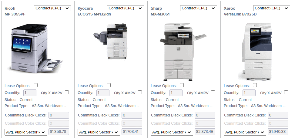 Product_Breakdown TCO Comparison A3 Small Workteam B&W MFPs